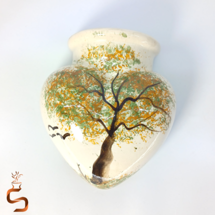 گلدان دیوارکوب سرامیکی قلبی