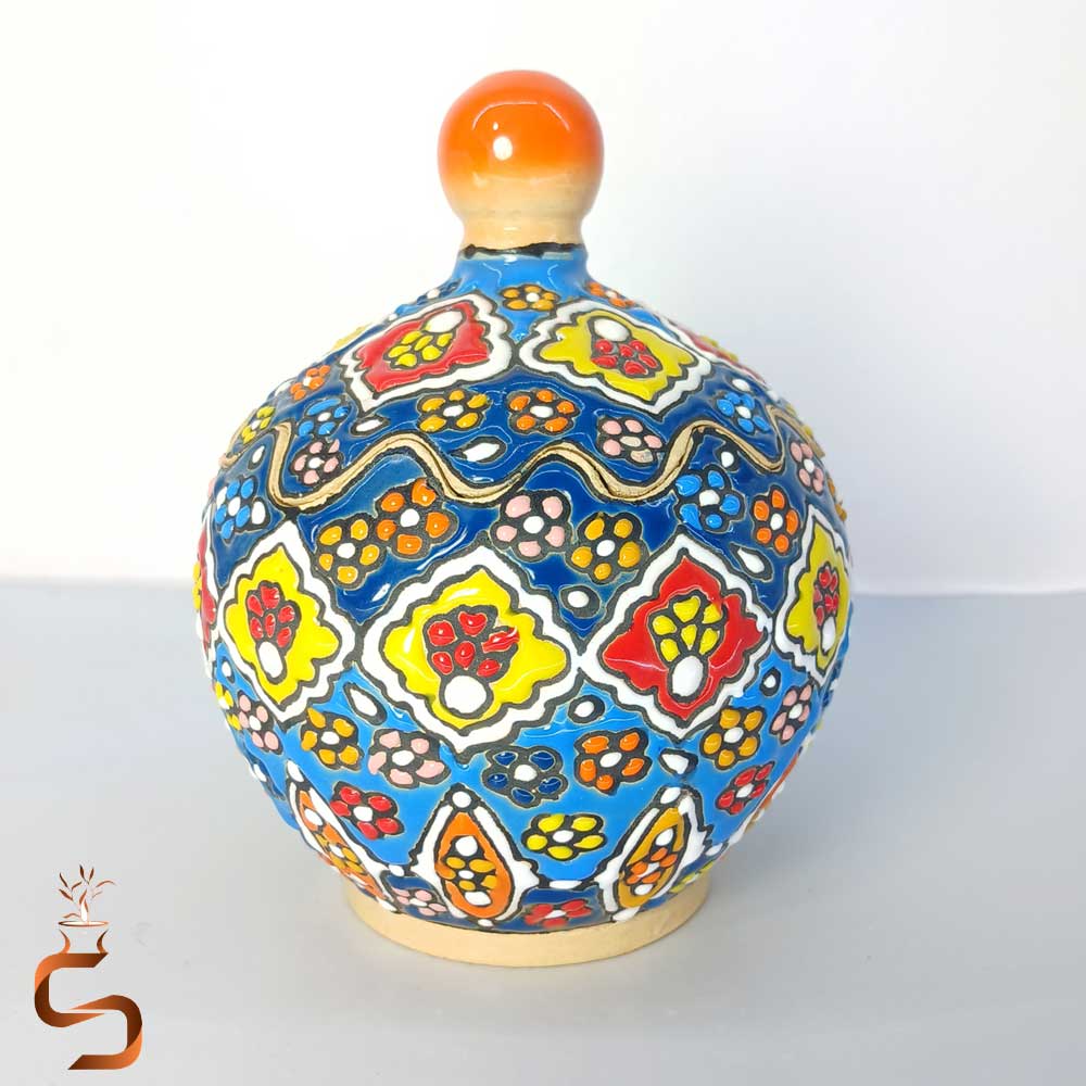 Chocolate chip cookie with a Chinese style puzzle (2) شکلات خوری پازلی میناکاری سفالی طرح تخممرغی (رنگ کورهای و قابل شستشو) - Image 1