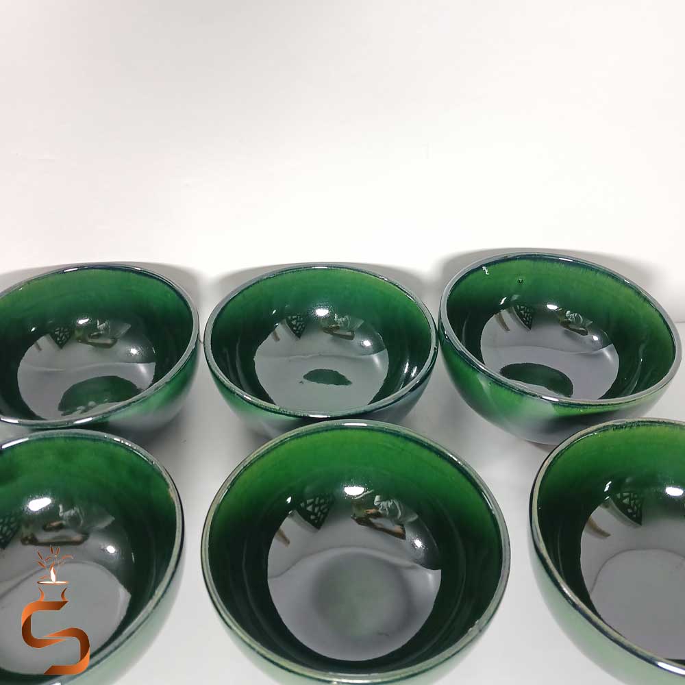 Hand-made clay bowl, set of 6 (2) کاسه سفالی