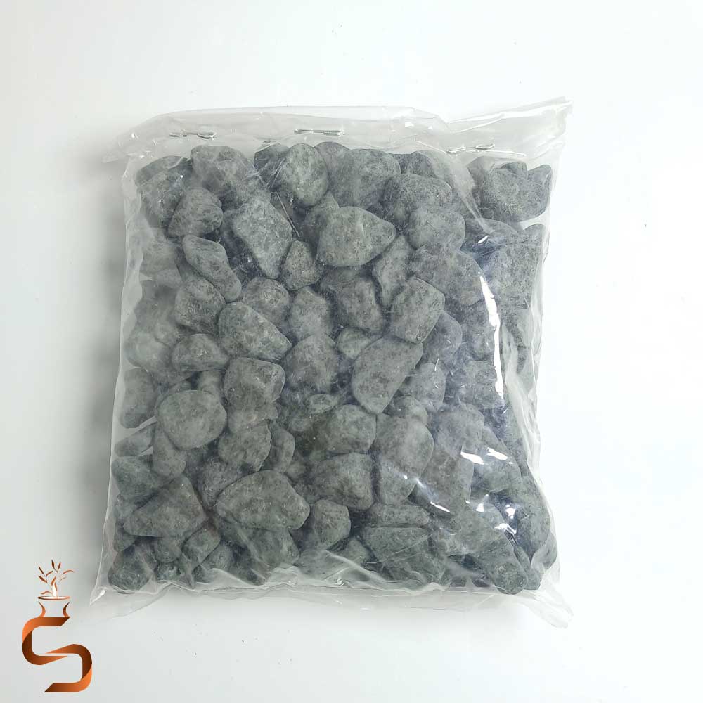 Colored stone decorative vase, modern gray model (500 gram pack) سنگ رنگی گلدان طوسی