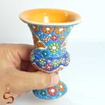 گلدان سفالی میناکاری لالجین | کاربری چندمنظوره (گلدان، جاشمعی، جامدادی) - Image 4