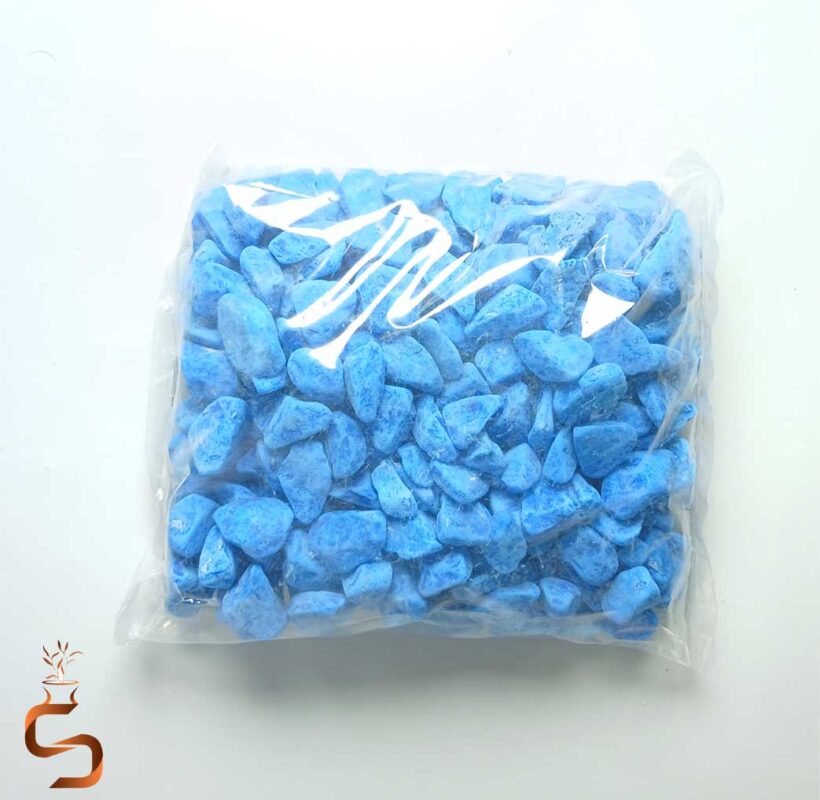 سنگ رنگی گلدان آبی