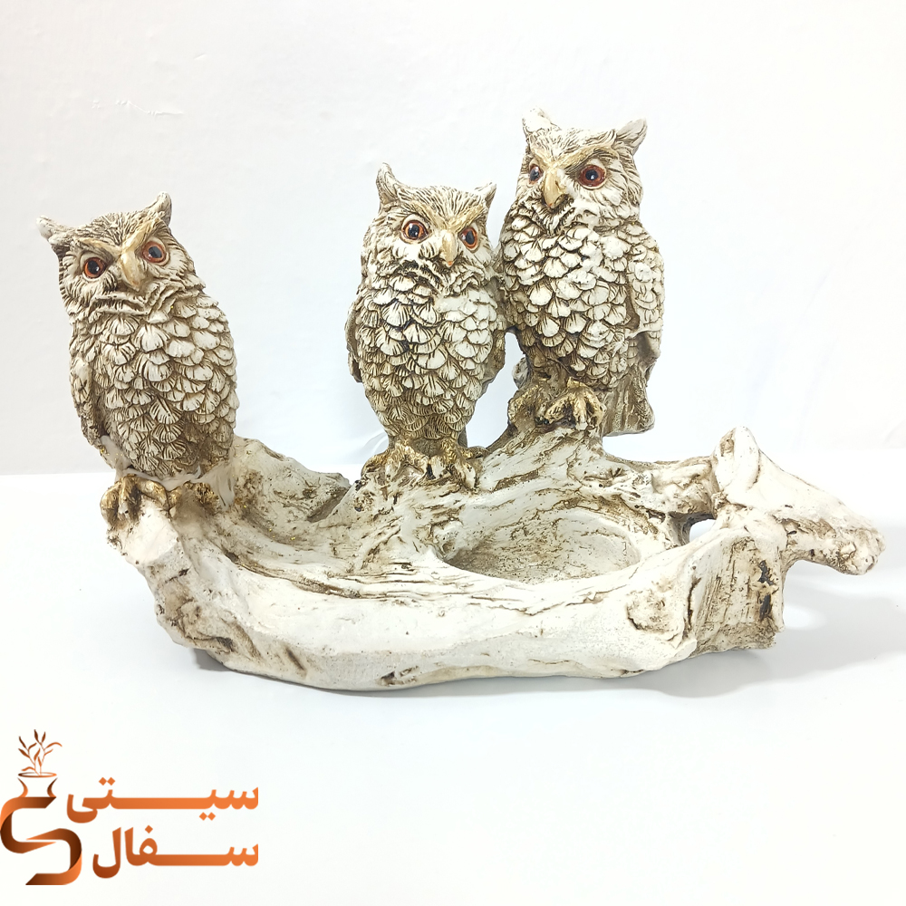 decorative-three-owls-statue-with-greenery-holder (1) مجسمه جغد دکوراتیو