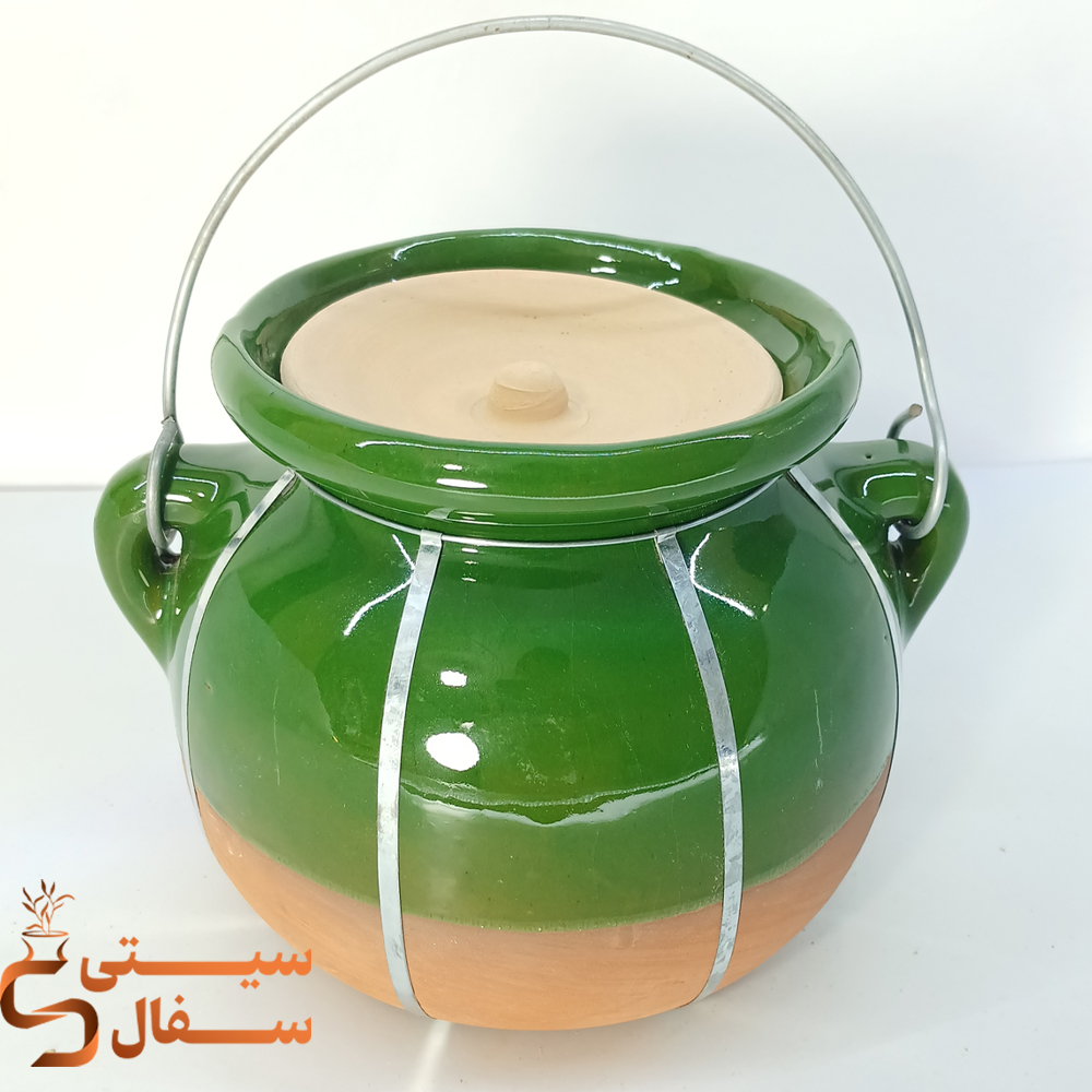 earthenware-4-person-dizi-pot-with-metal-band (4) ظرف دیزی سفالی