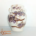 گلدان دیوارکوب شکوفه بنفش سرامیکی با ۳ جای آویز (مناسب گل خشک و پتوس) - Image 3