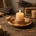 جاشمعی سفالی خام طرح پرنده و لبه دالبری (بیس نقاشی، پتینه و سفره هفت سین) - Image 5