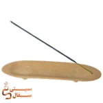 جاعودی سفالی خام طرح پر و قایقی پایه‌دار (بیس نقاشی اکریلیک، پتینه) - Image 2