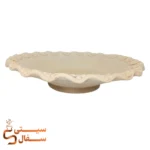 بشقاب سفالی خام گلدار دور دالبری قطر ۳۰ سانت (بیس میوه خوری، نقاشی اکریلیک و نقطه کوبی) - Image 5