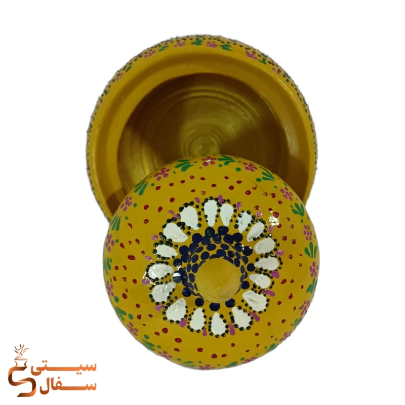 محفظه داخلی و عمق ۱۳ سانتیمتری آجیل خوری سه پایه نقطه کوبی بزرگ لالجین