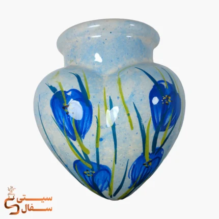 گلدان قلبی آبی مدل دلارام سرامیکی