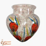 گلدان قلبی نارنجی دلارام با جای آویز روی دیوار