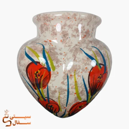 گلدان قلبی نارنجی دلارام با جای آویز روی دیوار