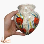 گلدان قلبی نارنجی سرامیکی آویز دیواری مدل دلارام (ارتفاع ۱۸ سانتی‌متر) - Image 2