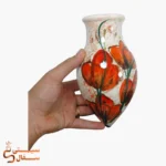 گلدان دیوارکوب قطره‌ای نارنجی سرامیکی مدل شبنم (ارتفاع ۲۳ سانتی‌متر) - Image 2