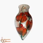 گلدان دیوارکوب قطره‌ای نارنجی سرامیکی مدل شبنم (ارتفاع ۲۳ سانتی‌متر) - Image 4